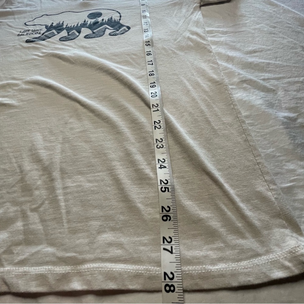 MV Sport Women's 2XL Cream T Shirt Short Sleeve V Neck Cotton Blend Lake Tahoe - Picture 6 of 7